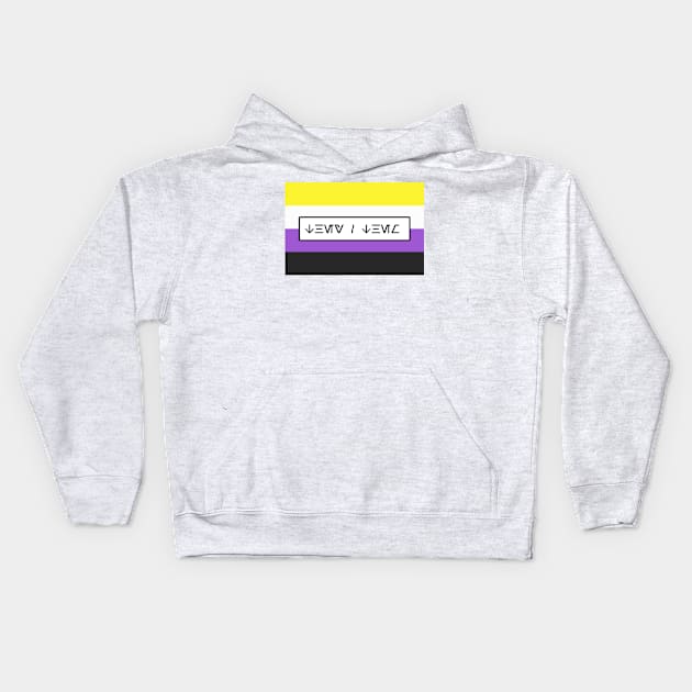 Aurebesh Pronouns (They/Them) Kids Hoodie by Hi!Republic 